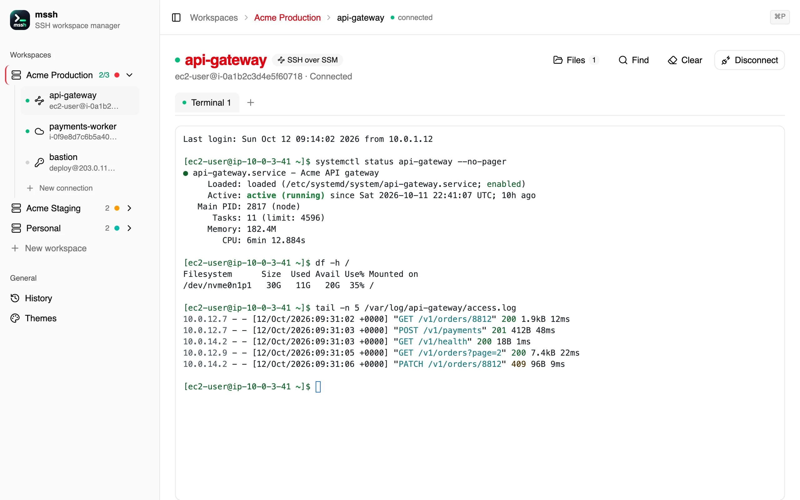 The same session in the GitHub Light theme, with the app in light mode